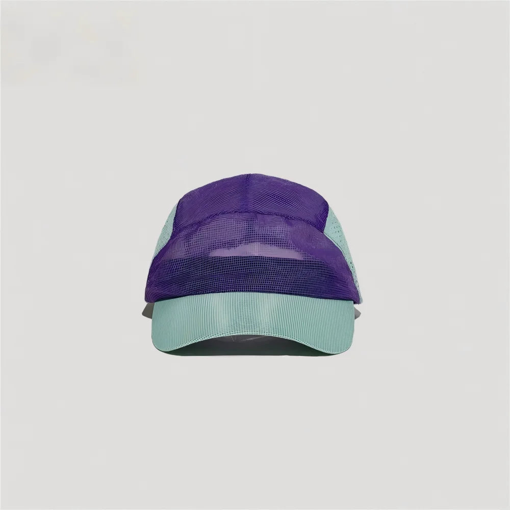 Summer Thin Color Block Mesh Peaked Hat Lightweight Quick Dry Breathable Baseball Cap
