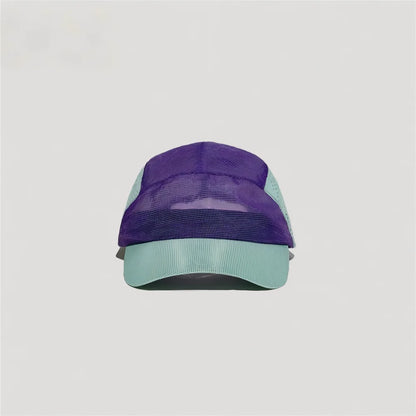 Summer Thin Color Block Mesh Peaked Hat Lightweight Quick Dry Breathable Baseball Cap