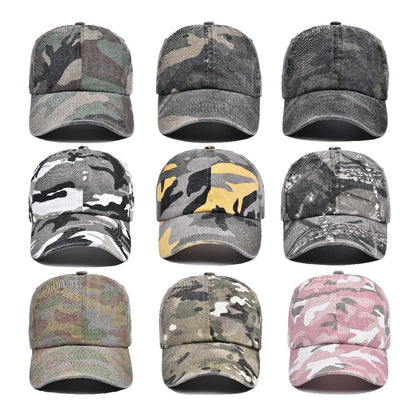 Unisex Hiking Camouflage Tactics Baseball Cap Leaves Jungle Hat Unstructured Panel Soft Top Sun Baseball Cap