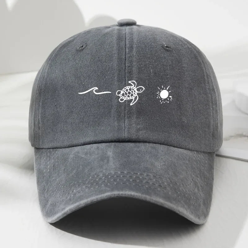 Turtle Pattern Printed Baseball Cap for Daily Casual Style Men's and Women's