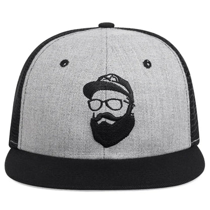 Unisex Old Man Embroidery Hip Hop Net Hats Adjustable Casual Snapback Baseball Caps Outdoor Sunscreen Hat