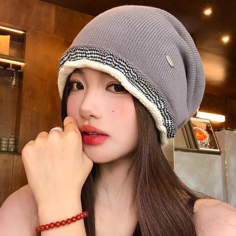 Retro Laid-Back Knitted Hat Hugger Toque Cap