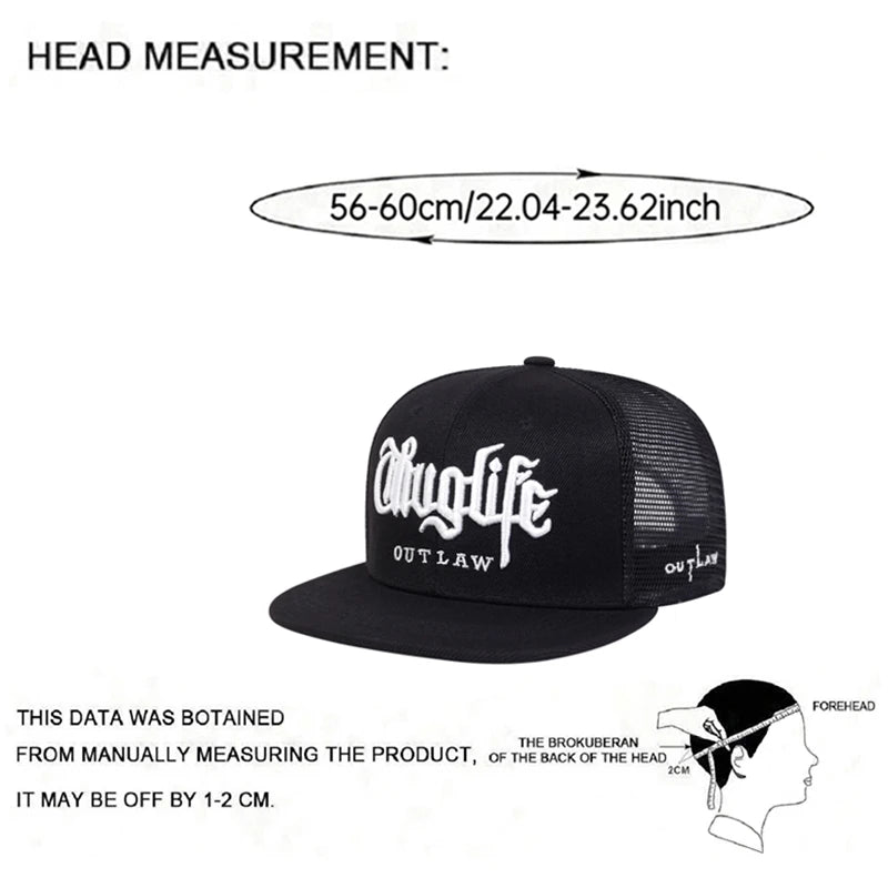 New Baseball Hat Riot LIFE Embroidered Hip Hop Hat Daily Commuting Decoration Hat Unisex Flat Edge Hat