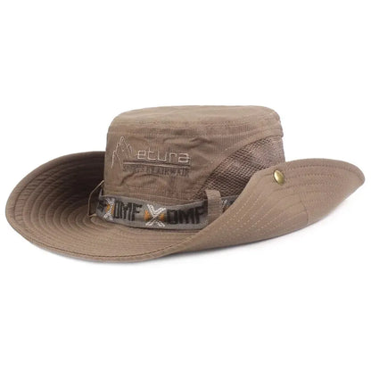 Summer Men Bucket Hat Outdoor UV Protection Wide Brim Panama Safari Hunting Hiking Hat