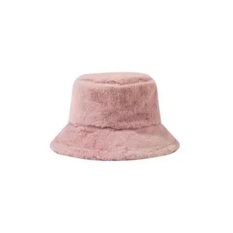 Winter Rabbit Plush Fisherman Hats Women Girl Bucket Hat