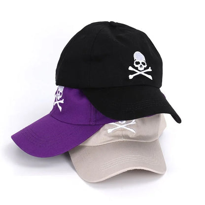 Unisex Cotton Cap SkullL Embroidery Fashion Baseball Cap Men Women