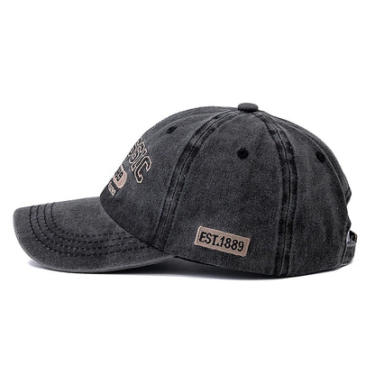 Retro Design Embroidery Classic 1889 Letter Baseball Cap
