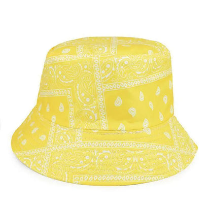 Fashion Men Fisherman Hat Summer New Paisley Design Double-sided Bucket Hat