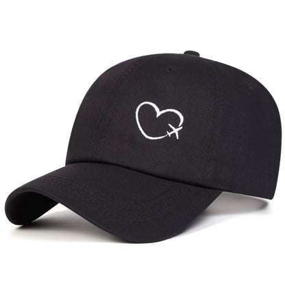 Unisex Love Flight Embroidery Baseball Caps Spring Autumn