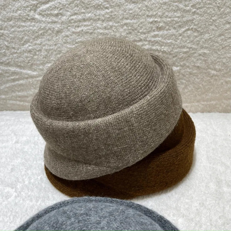 New Ladies Keep Warm Fedoras Hat Winter Knitted Equestrian Hat For Women's British