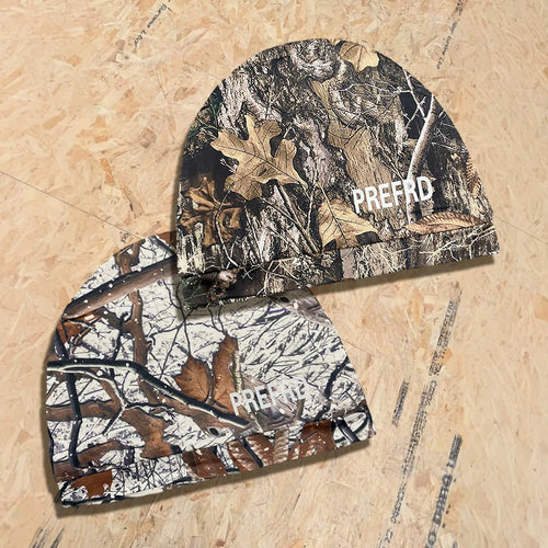Retro Hip-Hop Camouflage Leaf Print Pullover Hat