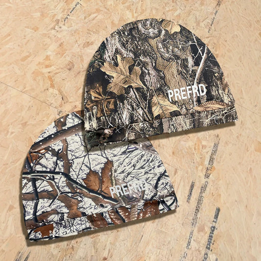 Retro Hip-Hop Camouflage Leaf Print Pullover Hat