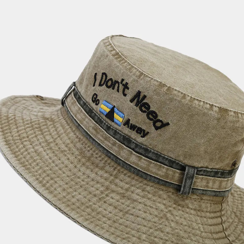 Spring Cotton Letter Embroidery Pattern Bucket Hat