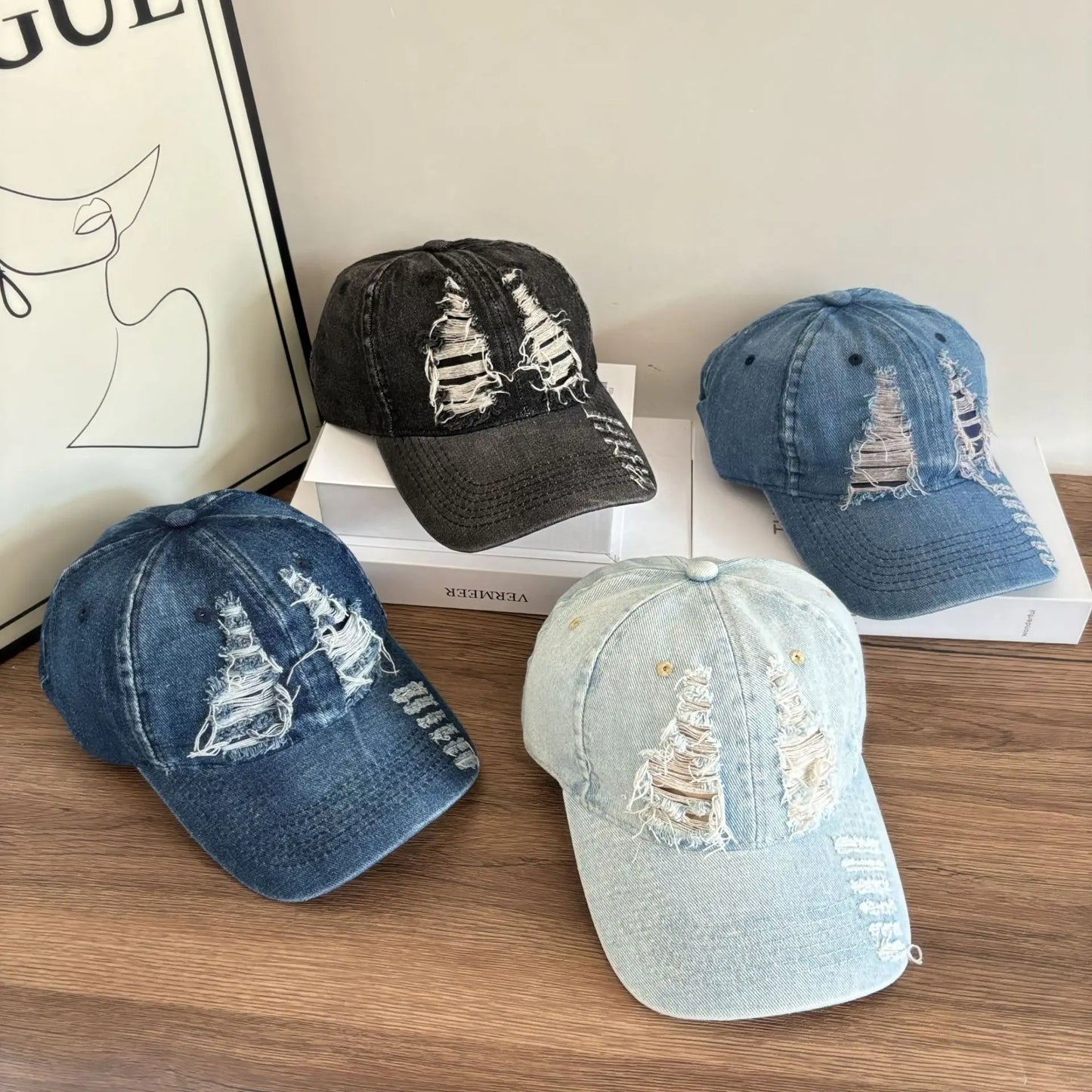 Denim Baseball Cap For Women And Men
