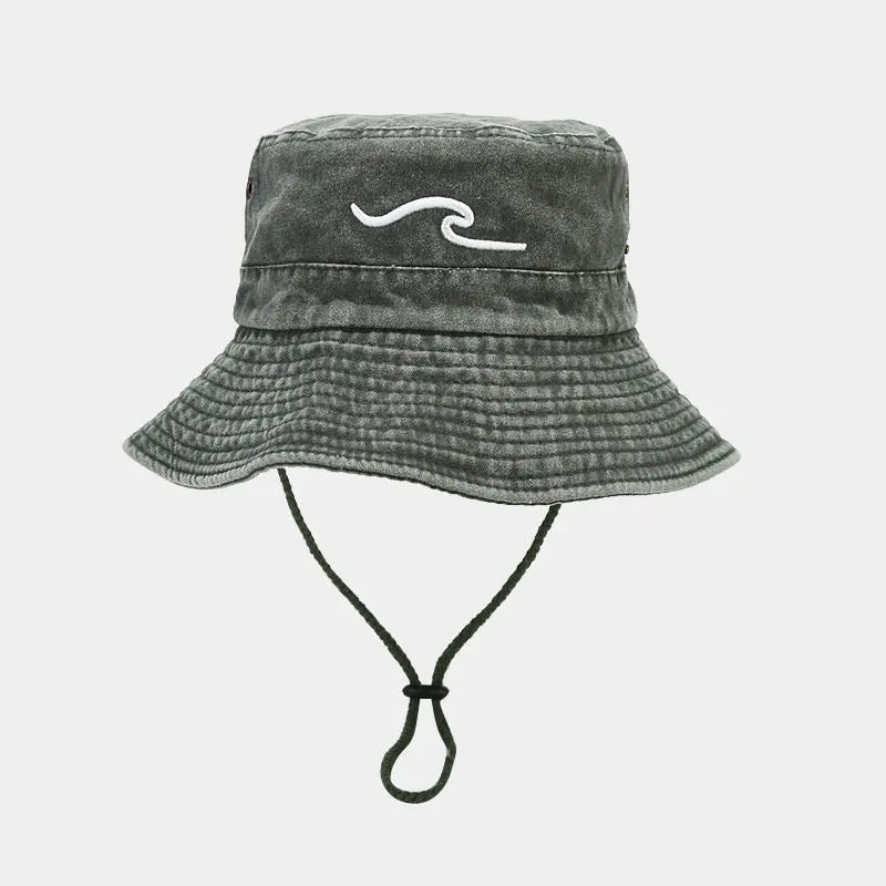 Wave Embroidered Fisherman Hats