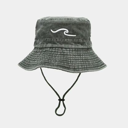 Wave Embroidered Fisherman Hats