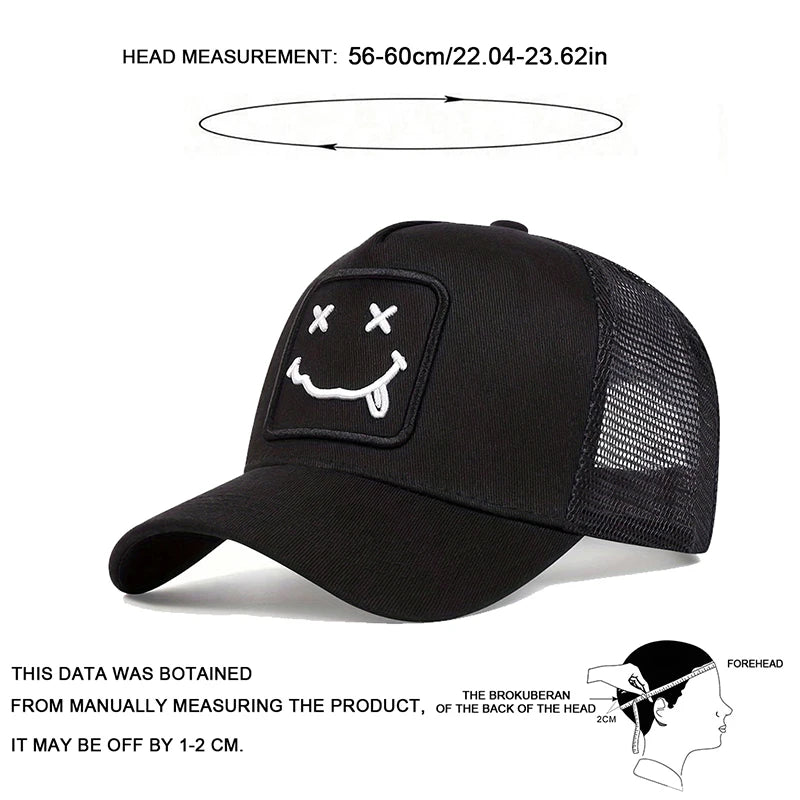 Unisex XX Tongue Sticking Embroidery Baseball Net Caps Spring Summer