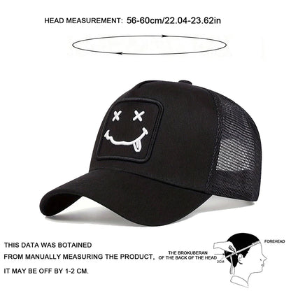 Unisex XX Tongue Sticking Embroidery Baseball Net Caps Spring Summer