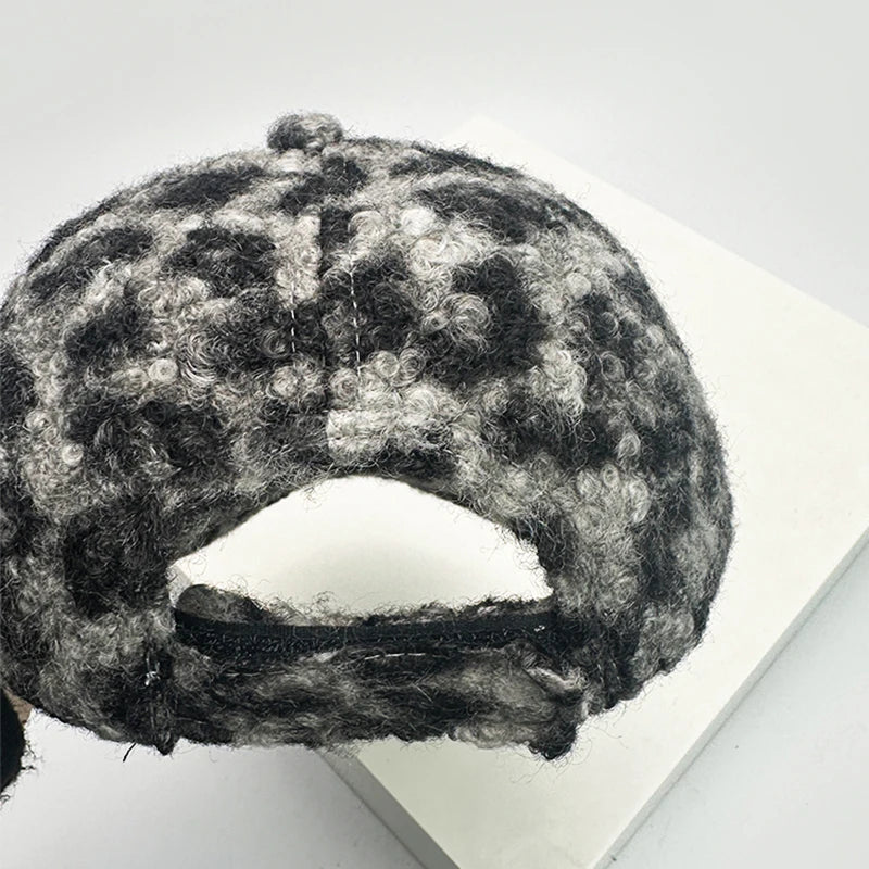 Check Leopard Print Baseball Hats Sunshade Retro Warm