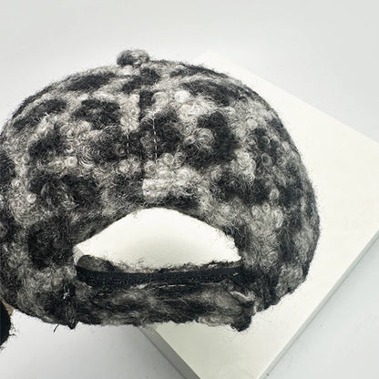 Check Leopard Print Baseball Hats Sunshade Retro Warm