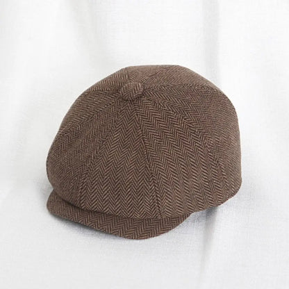 New Tweed Kids Beret Cap Vintage Style Cute Retro Newsboy Hat