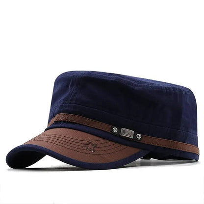 Casual Cadet Hat Man Flat Top Caps Fashion Cotton Visor Hats