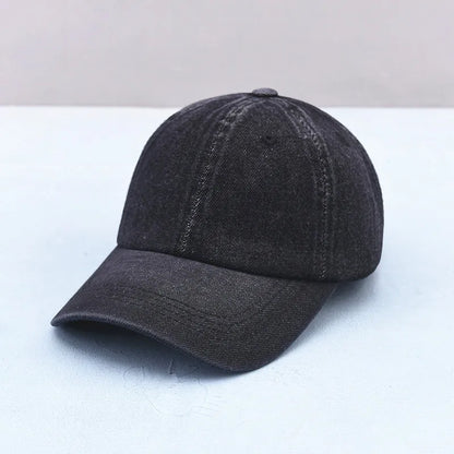 Vintage Solid Baseball Cap Washed Denim Sports Hat Men