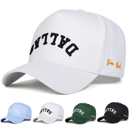 Unisex DALLAS Letter Embroidery Baseball Caps Spring Autumn Outdoor Adjustable Casual Hats Dad Hat Sunscreen Hat
