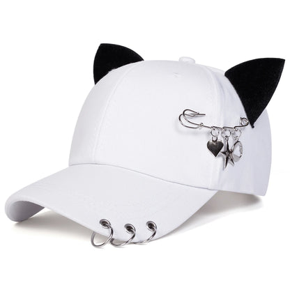 Unisex Cat Ear Pin Love Baseball Caps Spring Autumn