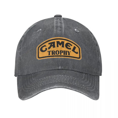 Camel Trophy Classic Logo Baseball Cap Vintage Distressed Denim Washed Snapback Cap