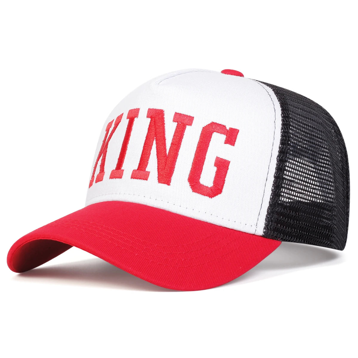 Unisex King Letter Embroidery Baseball Net Caps Spring and Summer