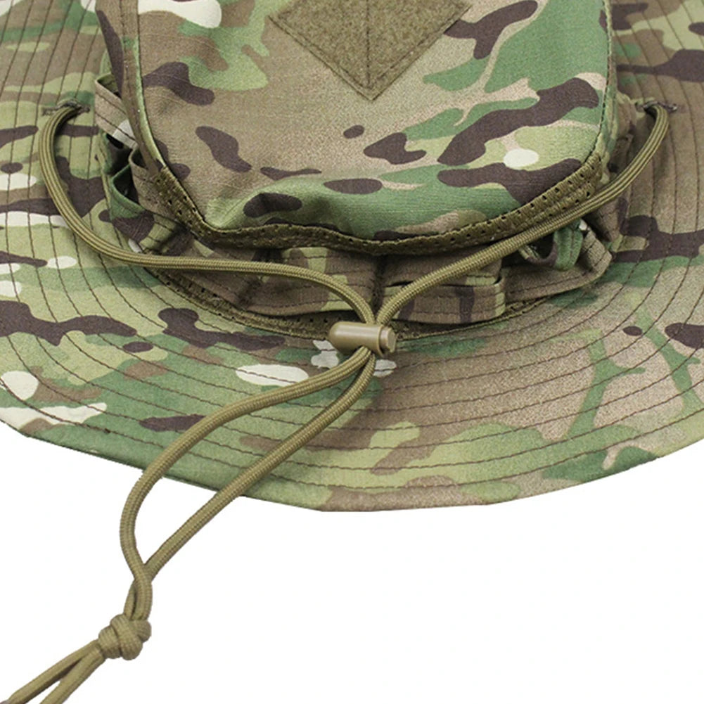 Camouflage Enthusiasts Square Pocket Camo Bonnie Cap US Bucket Benny Hats Fishing