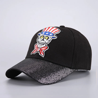 Skull Baseball Cap Halloween Party Funny Scary Expression Design Costume Party Accessories For Men Women Unisex