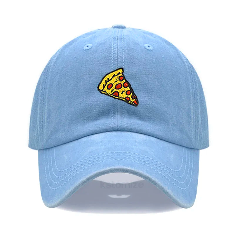 Pizza Embroidered Baseball Cap For Women Men