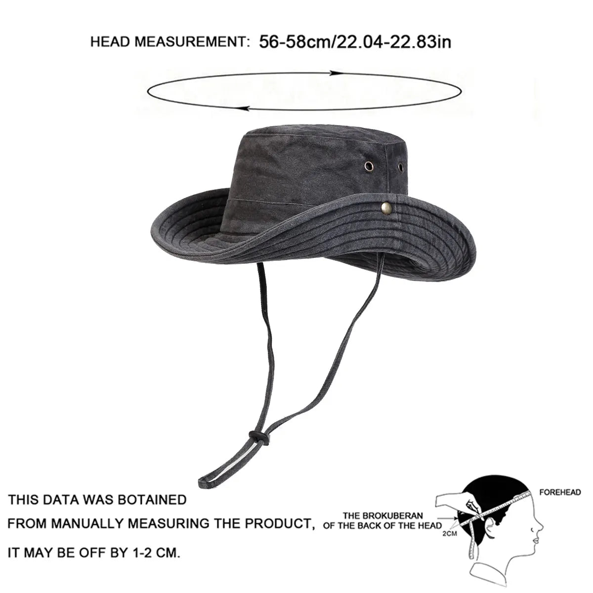 Men Big Eaved Washed Bucket Hats Fishermen Caps Outdoor Casual Cap Men