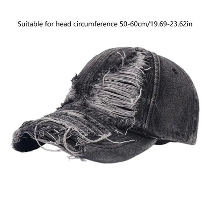 Sunproof Peaked Hat Outdoor Hat Fashion Ripped Baseball Hat