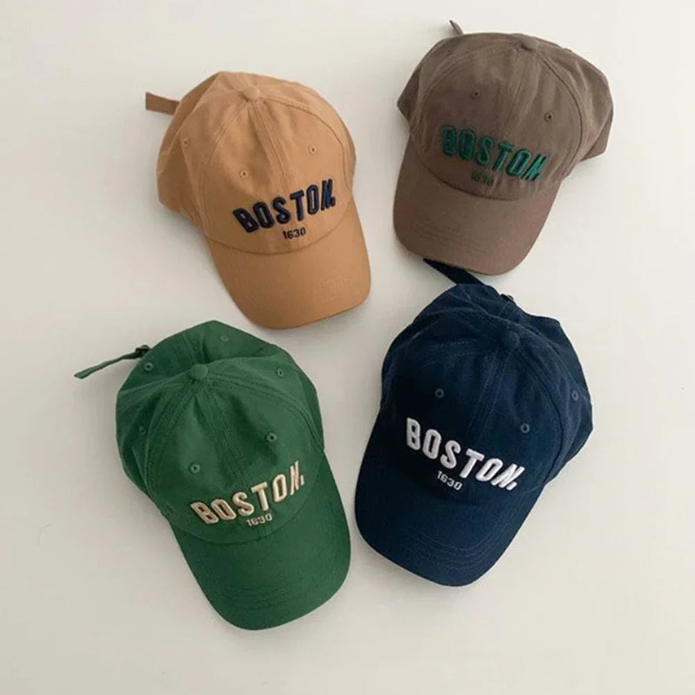 Solid Letter Kids Baseball Cap Embroidery Children Girls Boys Sun Hat