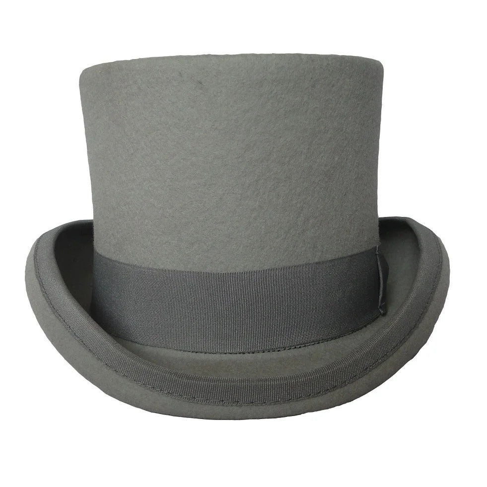 Purplish Red 100% Wool Hat For Men And Women Fedora Top Gentleman Bowler Hat