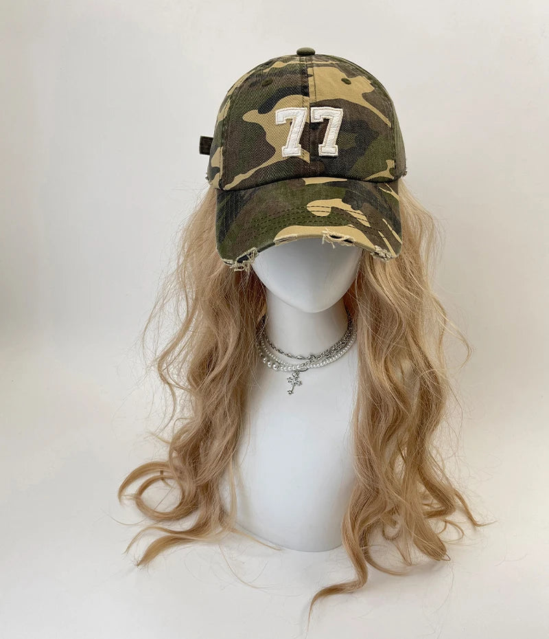 American Camouflage No. 77 Patch Letter Embroidered Baseball Cap