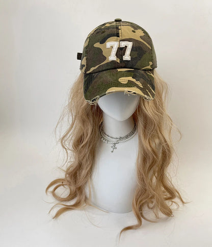 American Camouflage No. 77 Patch Letter Embroidered Baseball Cap