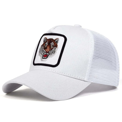 Unisex Tiger Embroidery Baseball Net Caps Spring and Summer