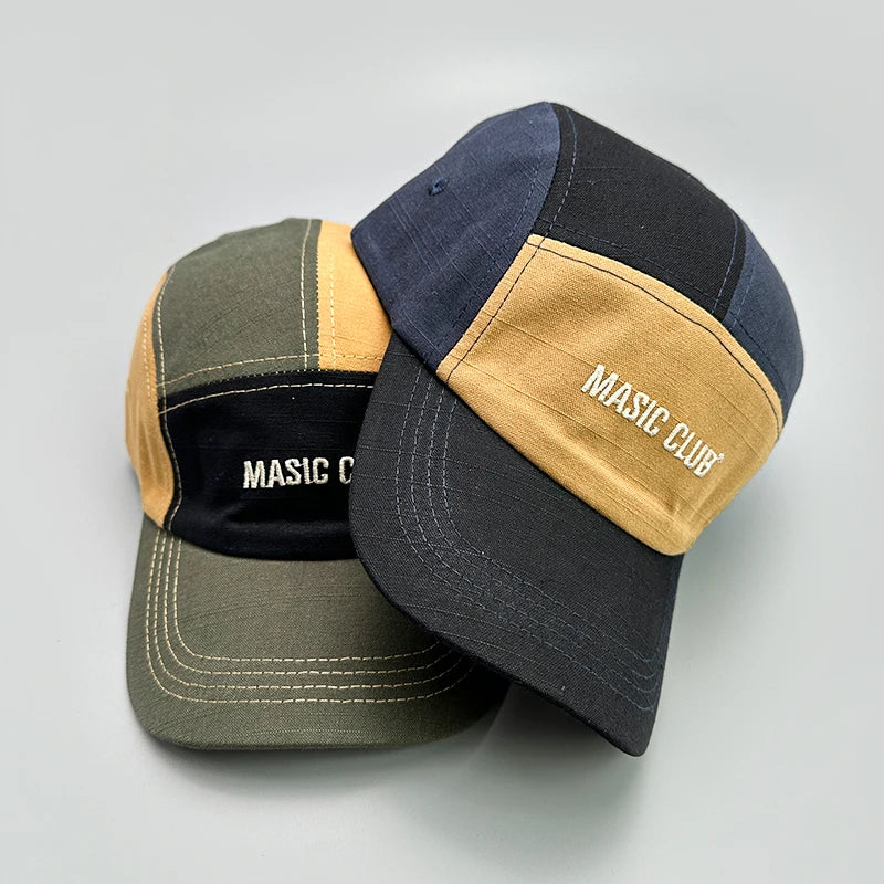 American Color Block Letter Retro Baseball Hats New Men Woman