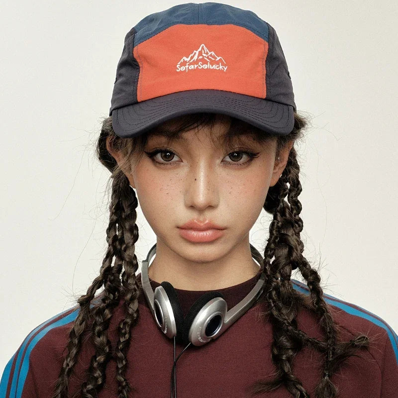 Mountain Peak Letter Embroidered Quick Dry Waterproof Snapback Hat