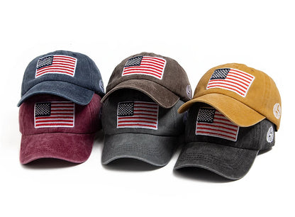 USA Flag Embroidery Baseball Cap Retro Washed Cotton Dad Hats