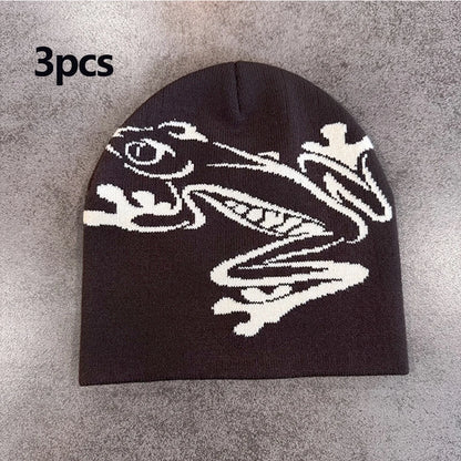 Tree Frog Pattern Beanie Knitted Cap For Men & Women