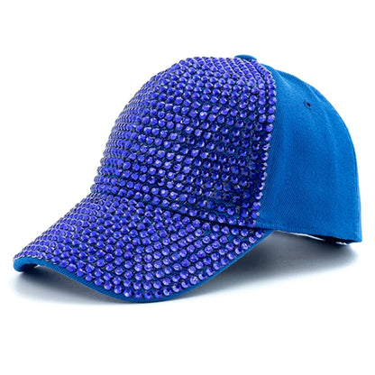 Women Diamond Inlay Cap Simple Plain Baseball Cap Female