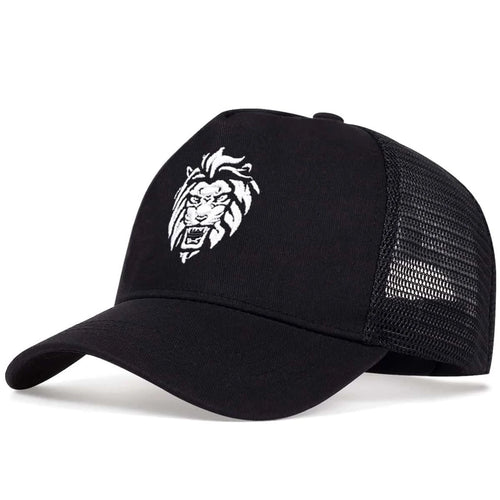 Unisex Lion Head Embroidery Baseball Net Caps