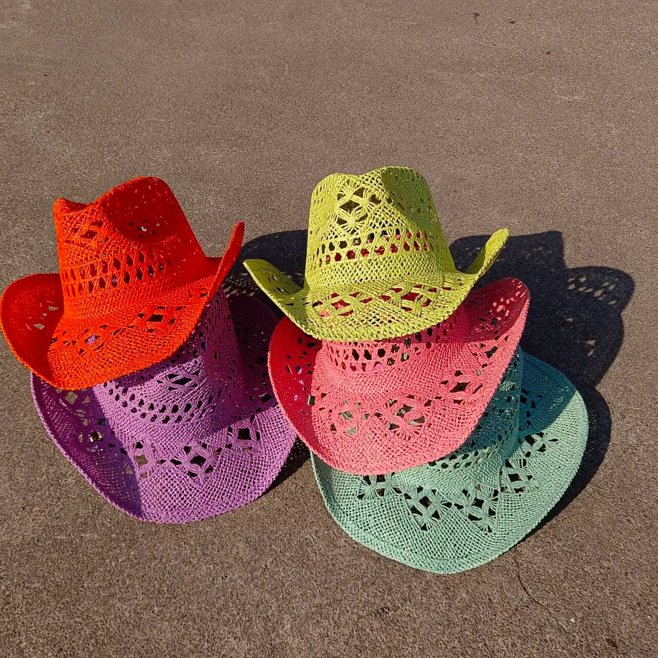 Summer Straw Cowboy Hat Hollow Woven Straw Hat