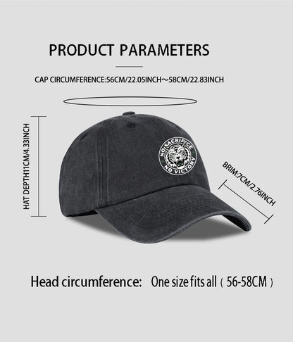 Tiger Logo Washed Baseball Cap Soft Comfortable Lightweight Breathable Adjustable Trendy Fashion Unisex