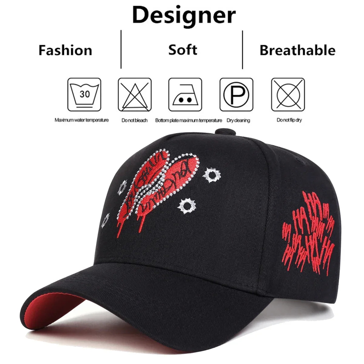 Unisex Footprint Embroidery Baseball Caps Spring and Autumn